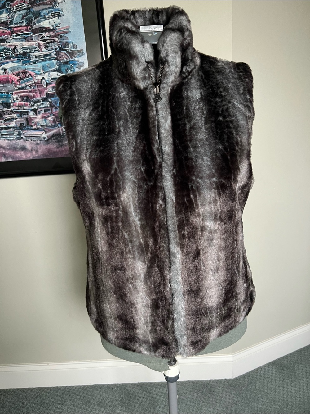 Blassport Bill Blass S Reversible Faux Chinchilla Fur Vest Soft